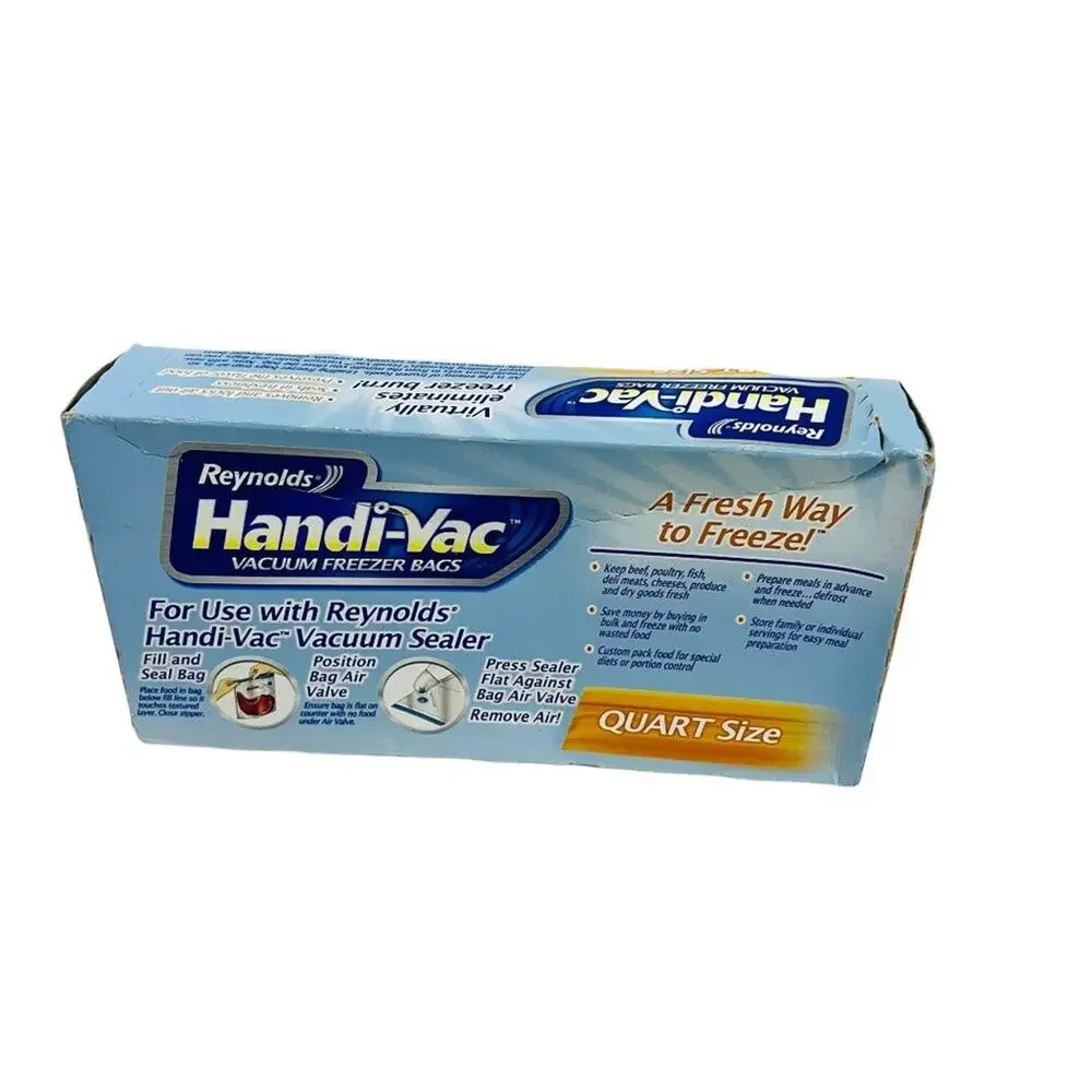 Reynolds Handi-Vac Vacuum Freezer Bags 14 Quart Sized Zipper Bags And Sealer